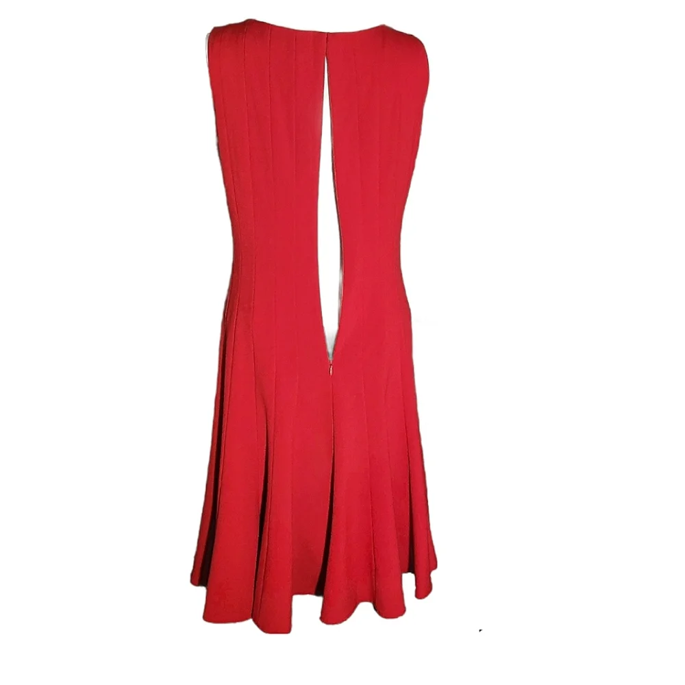 Sz 4 Calvin Klein Sleeveless Pleated A-Line Dress Flowy Fit and Flare - Picture 8 of 9